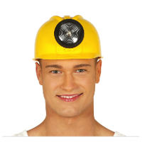 Carnaval/verkleed Bouwhelm met lamp   geel   polyester   voor volwassenen   mijnwerker/bouwvakker