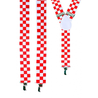 Carnaval verkleed bretels Brabant   Rood met wit geblokt   volwassenen