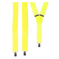 Carnaval verkleed bretels   fluor geel   polyester   volwassenen/heren/dames