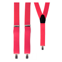 Carnaval verkleed bretels   fluor roze   polyester   volwassenen/heren/dames