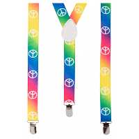 Carnaval verkleed bretels   hippie/peace/sixties   polyester   volwassenen/heren/dames
