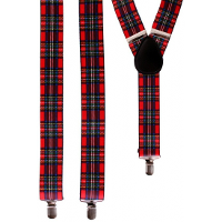 Carnaval verkleed Bretels in Schotse tartan ruit   rood   Schotland   Volwassenen