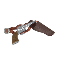 Carnaval verkleed Cowboy pistool   met holster   22 cm   pistolen   kunststof