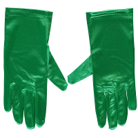 Carnaval verkleed gala handschoenen   kort   groen satijn   one size   Dames