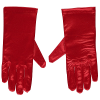 Carnaval verkleed gala handschoenen   kort   rood satijn   one size   Dames