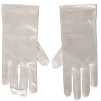 Carnaval verkleed gala handschoenen   kort   wit satijn   one size   Dames