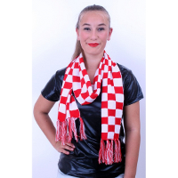 Carnaval verkleed geblokte sjaal rood met wit   vlag Brabant   Feest sjaal Brabander