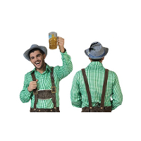 Carnaval verkleed geruite blouse   heren   groen   Oktoberfest/Cowboy