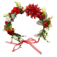 Carnaval verkleed Hippie/flower power verkleed bloemen hoofdband   multi kleuren   kunststof