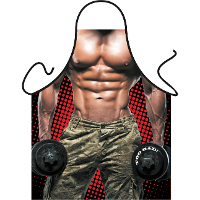 Carnaval verkleed keuken of bbq schort   Sexy Bodybuilder   cadeau   Heren