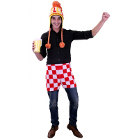 Carnaval verkleed korte broek   Rood met wit geblokt   Brabant vlag thema kleuren