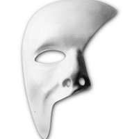 Carnaval verkleed masker phantom of the opera   wit   met elastiekje   plastic   beschilderbaar