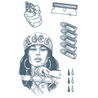 Carnaval verkleed nep tattoo set   gangster Thug Life thema   volwassenen