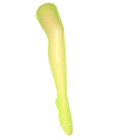 Carnaval verkleed netpanty   neon geel   voor dames   maat M/L