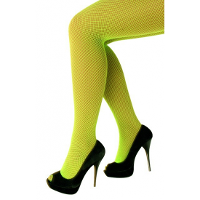 Carnaval verkleed netpanty   neon groen   voor dames   maat M/L
