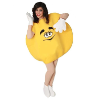 Carnaval verkleed pak/kostuum   snoepje M   geel   one size M/L   volwassenen