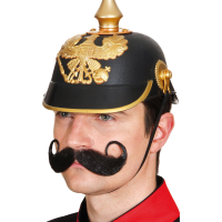 Carnaval verkleed set Soldaten    Duitse helm en snor   1e wereldoorlog   volwassenen