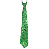 Carnaval/verkleed stropdas   Pailletten   groen   32 cm   voor volwassenen
