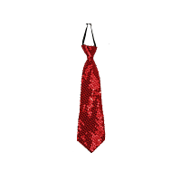 Carnaval/verkleed stropdas   Pailletten   rood   32 cm   voor volwassenen