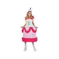 Carnaval verkleed Taart kostuum voor dames   2 delig   polyester   gebakje   funny kleding
