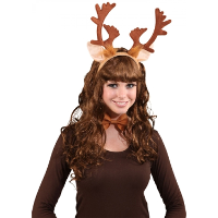 Carnaval verkleed tiara/diadeem   rendieren set   gewei en strikje   dames/meisjes   Halloween
