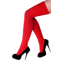 Carnaval verkleed Tiroler kniekousen   rood   voor dames