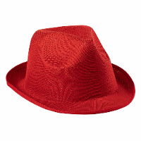 Carnaval verkleed trilby hoedje   rood   polyester   volwassenen/heren/dames