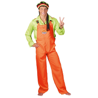 Carnaval verkleed tuinbroek   neon oranje   kostuum voor volwassenen