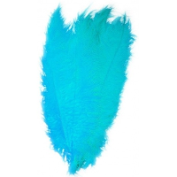 Carnaval verkleed veer/struisvogelveren   1x   turquoise   50 cm   Carnaval   Sierveren/charleston v