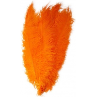 Carnaval verkleed veer/struisvogelveren   oranje   50 cm   Carnaval   Sierveren/charleston veren