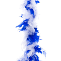 Carnaval verkleed veren Boa   blauw/wit   2 meter   Verkleedkleding accessoires