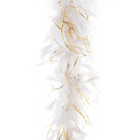 Carnaval verkleed veren Boa   wit/goud   200 cm   accessoires