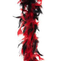 Carnaval verkleed veren Boa   zwart/rood   2 meter   Verkleedkleding accessoires