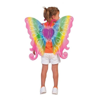 Carnaval verkleed vlinder vleugels regenboog kleuren   voor kinderen   kunststof