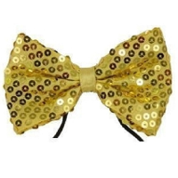 Carnaval verkleed vlinderstrikje met pailletten glitters   goud   volwassenen