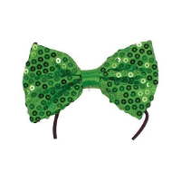 Carnaval verkleed vlinderstrikje met pailletten glitters   groen   volwassenen