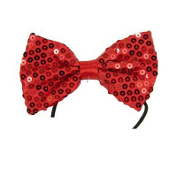 Carnaval verkleed vlinderstrikje met pailletten glitters   rood   volwassenen
