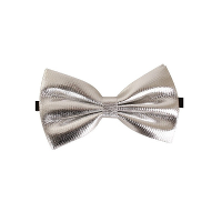 Carnaval verkleed vlinderstrikje   Zilver   14 cm   voor dames/heren