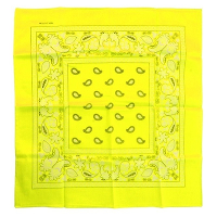 Carnaval verkleed zakdoek bandana   neon geel   53 x 53 cm   kind/volwassenen