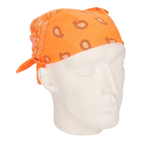 Carnaval verkleed zakdoek bandana   neon oranje   53 x 53 cm   kind/volwassenen