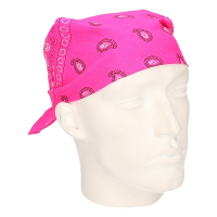 Carnaval verkleed zakdoek bandana   neon roze   53 x 53 cm   kind/volwassenen