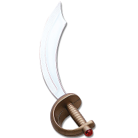 Carnaval verkleed zwaard   Arabier/Piraat   kunststof   45 cm   zilver   speelgoed