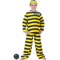 Merkloos Carnaval verkleedkleding boevenpak   geel/zwart   voor kinderen