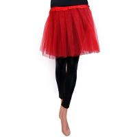 Carnaval verkleedkleding rokje   Tule stof   voor meisjes   rood   one size   ballerina