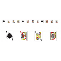 Casino feest versiering thema kaartspel slinger   papier   400 cm   feestartikelen