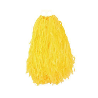 Cheerball   met ringgreep   geel   28 cm   pompom   Cheerleader verkleed accessoires