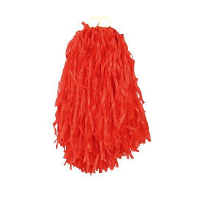 Cheerball   met ringgreep   rood   28 cm   pompom   Cheerleader verkleed accessoires