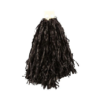 Cheerball   met ringgreep   zwart   28 cm   pompom   Cheerleader verkleed accessoires