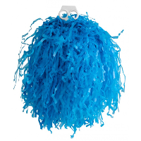 Cheerball/pompom   1x   blauw   met ringgreep   33 cm   cheerleader verkleed accessoires