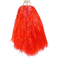 Cheerball/pompom   1x   rood   met ringgreep   33 cm   cheerleader verkleed accessoires